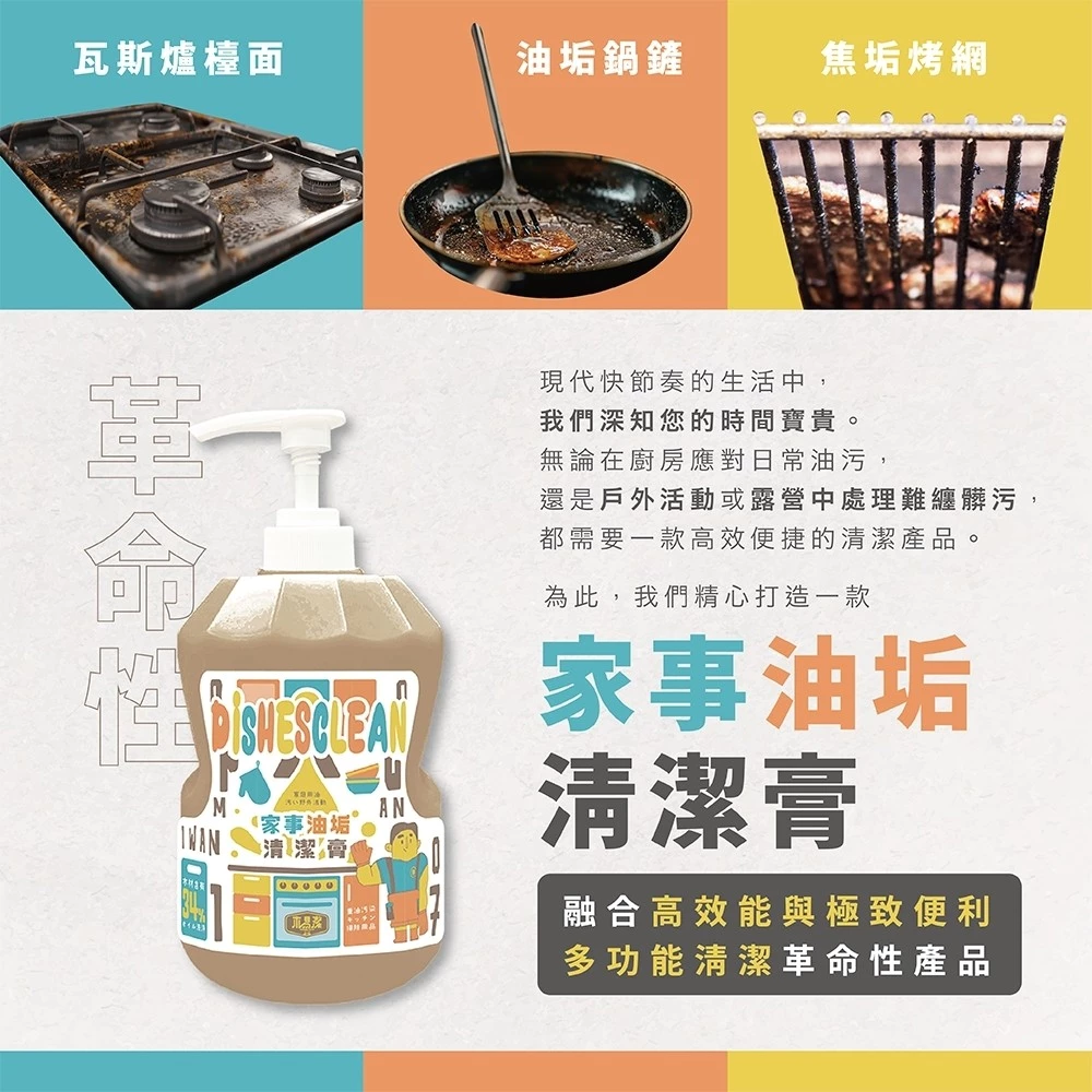 【飆破盤】木易潔 Wooden Clean 家事油垢清潔膏 天然 溫和 環保 家庭必備 油垢 油汙 戶外 餐飲業