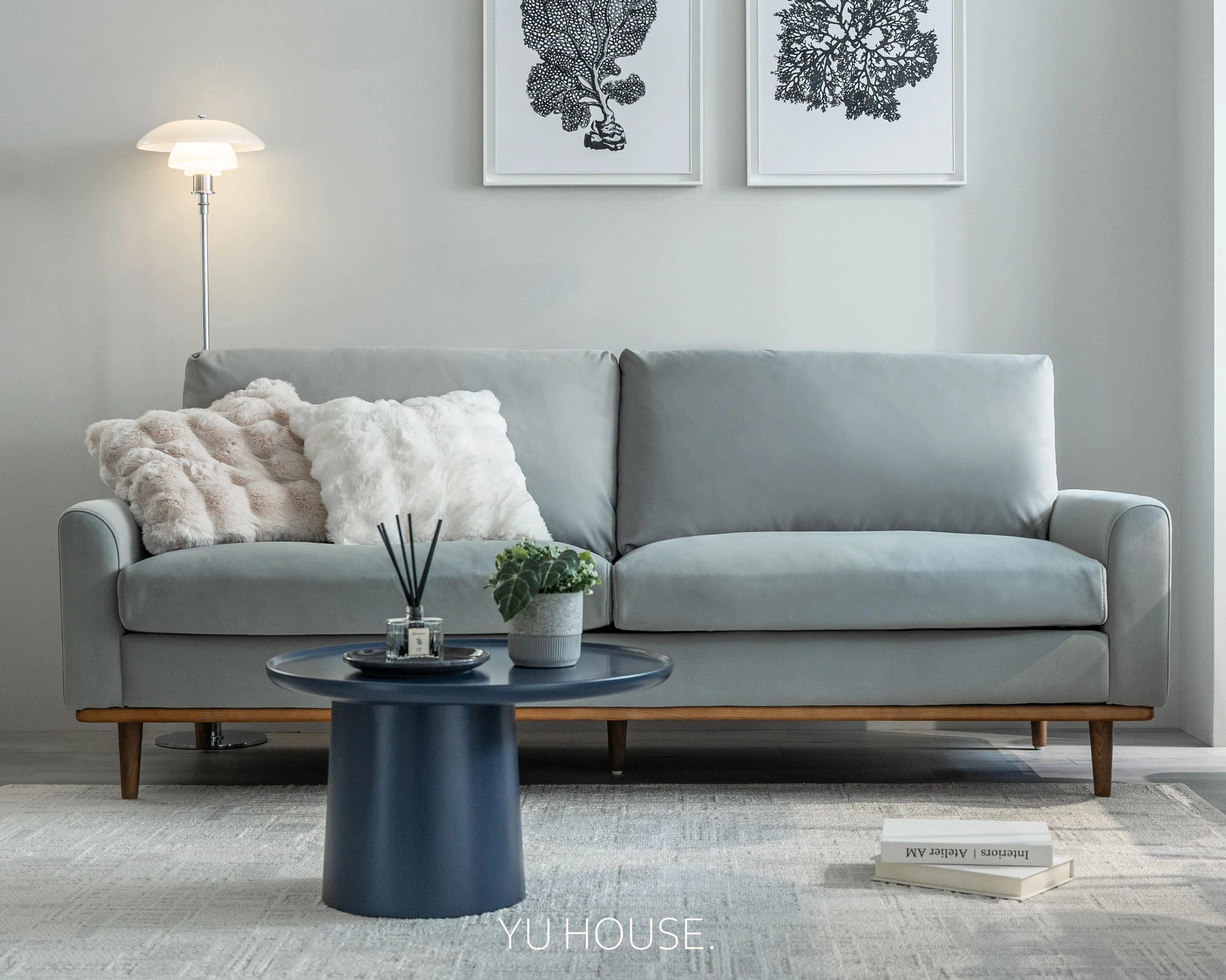 霧藍短絨·舒柔沙發