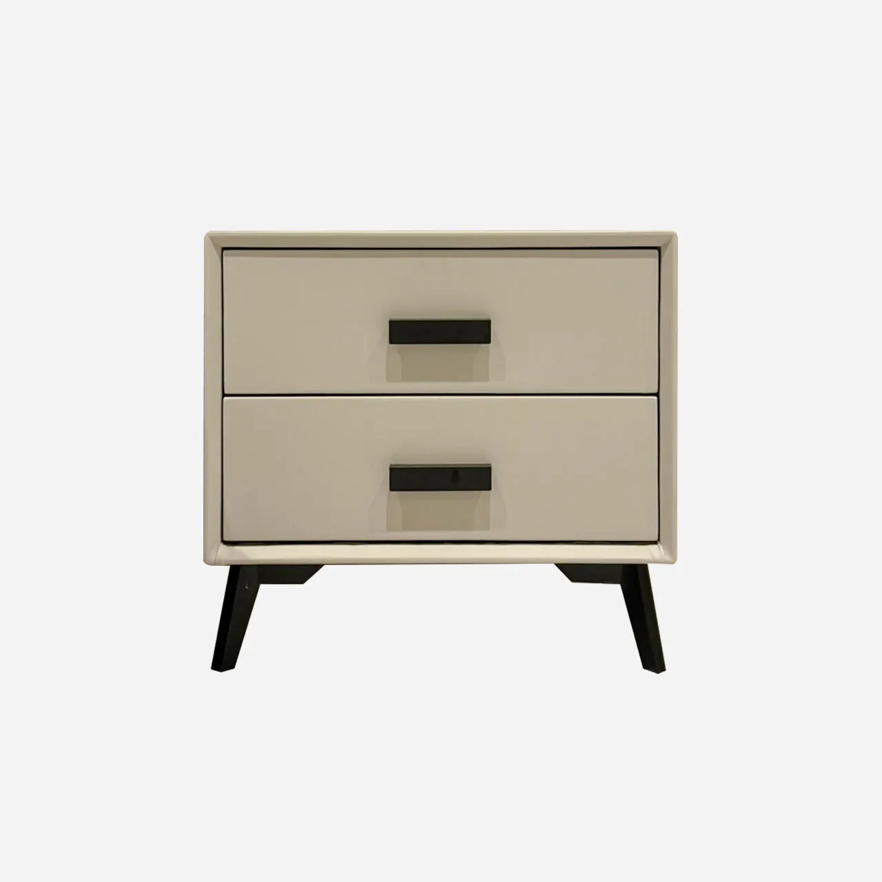 奶油白床頭櫃|皮革系列