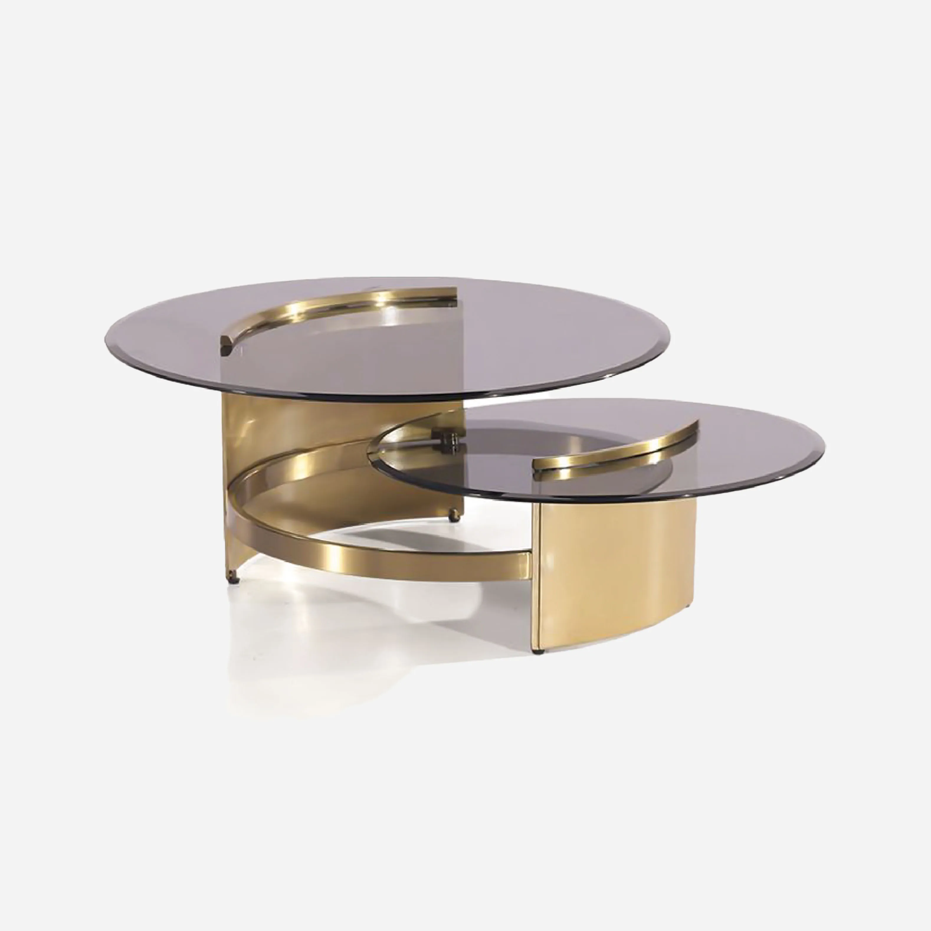 輕奢圓弧玻璃茶桌