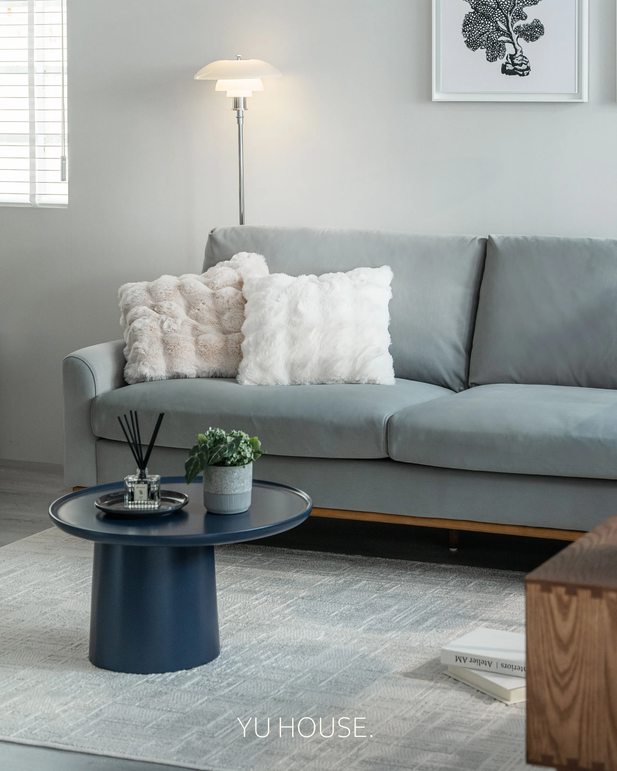 霧藍短絨·舒柔沙發