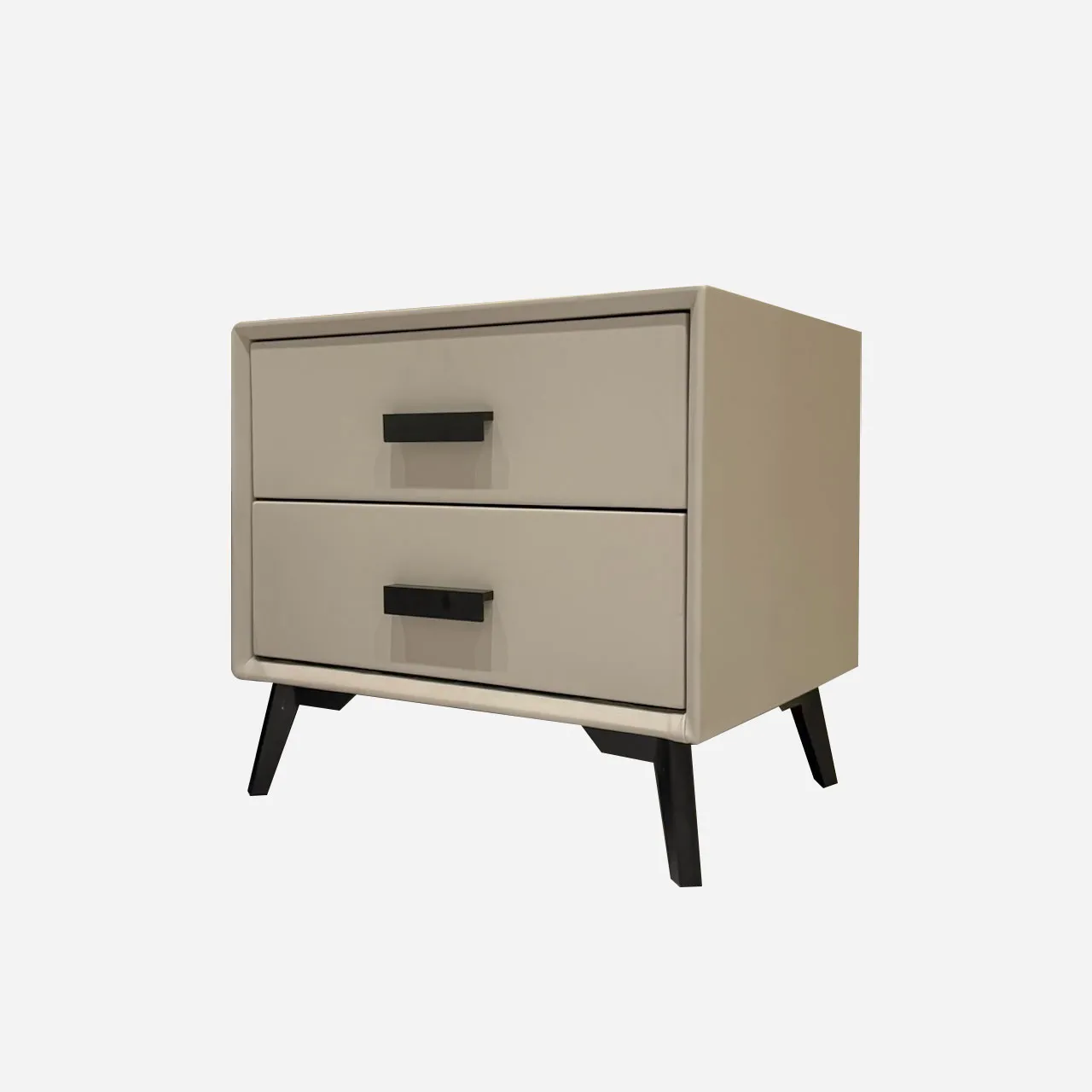 奶油白床頭櫃|皮革系列