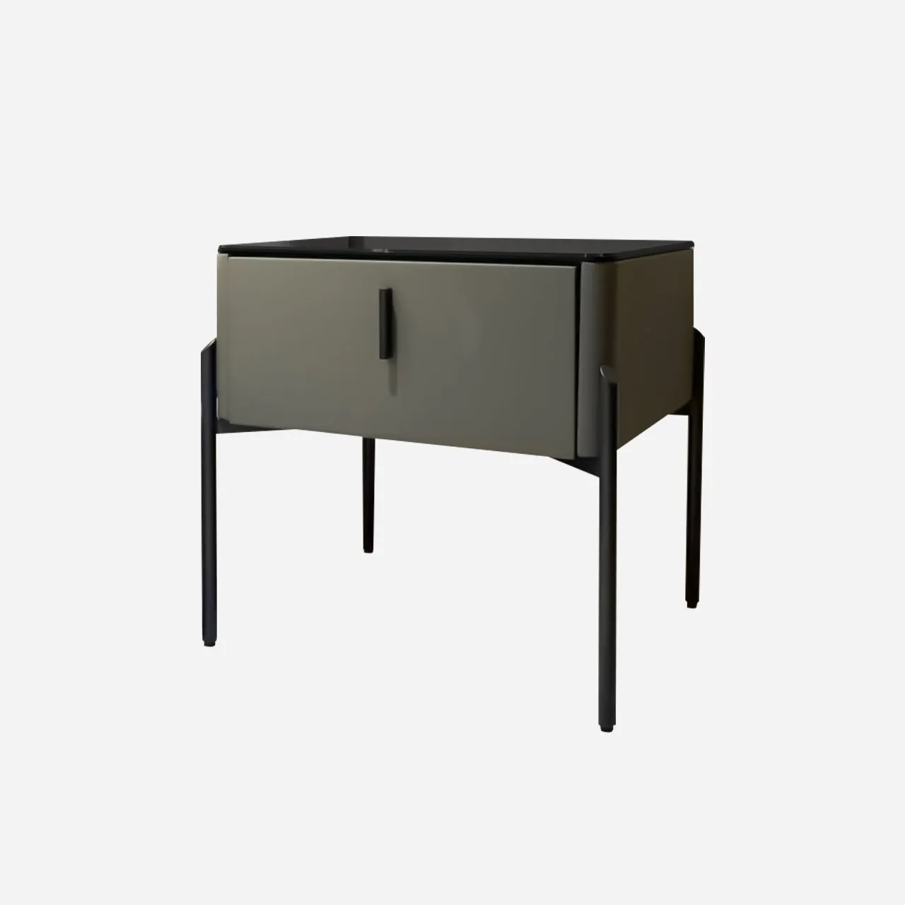 玻璃高腳床頭櫃