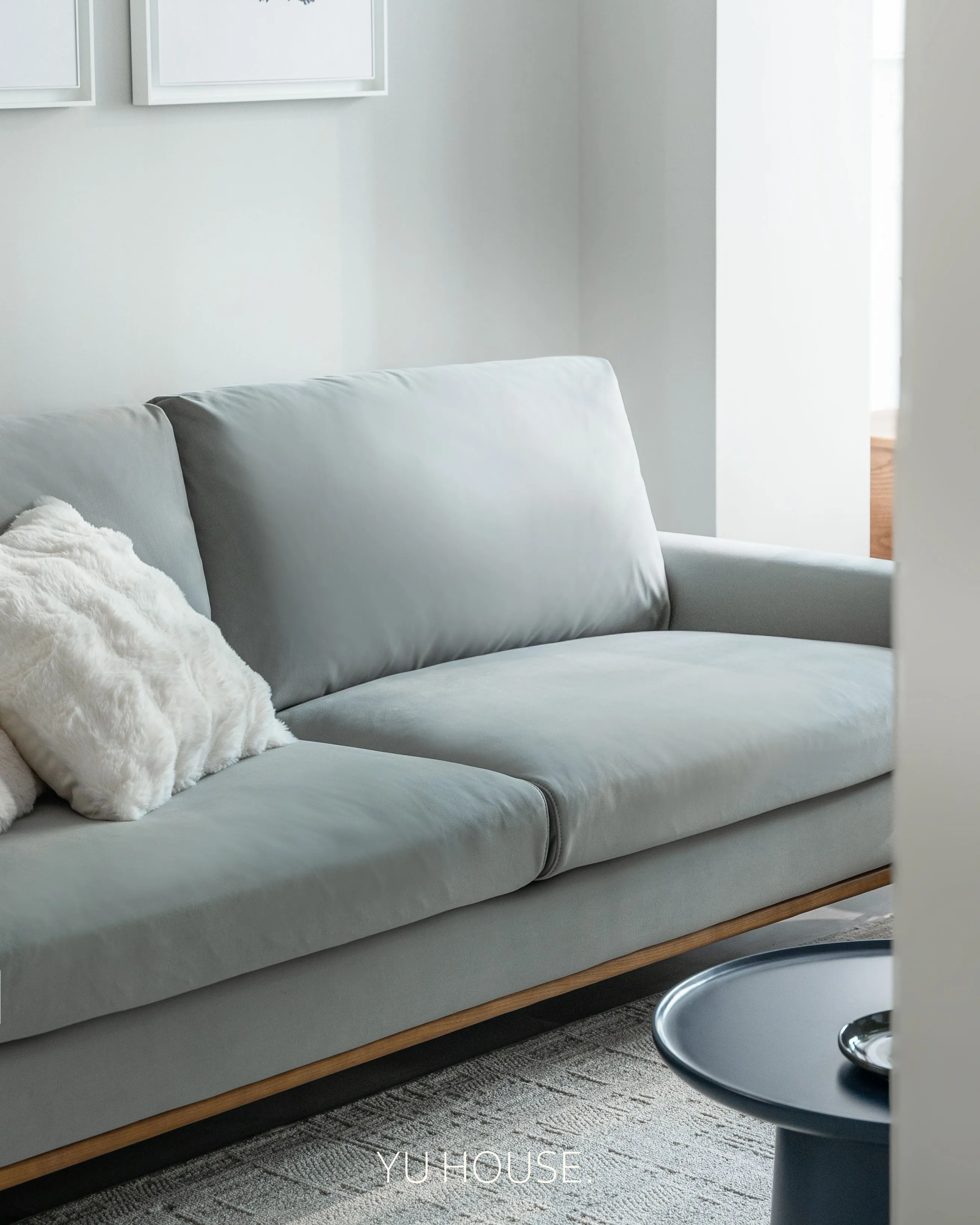 霧藍短絨·舒柔沙發