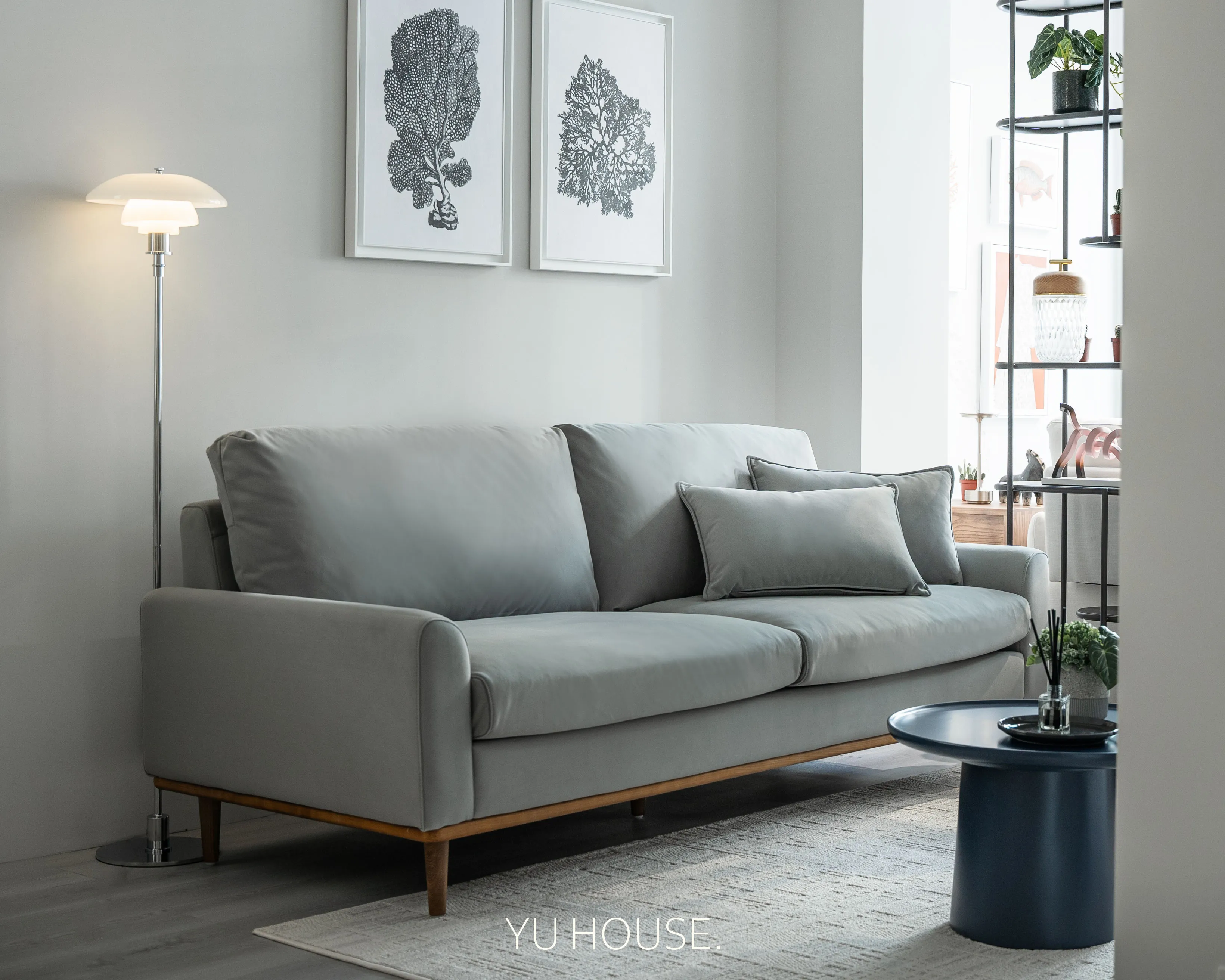 霧藍短絨·舒柔沙發