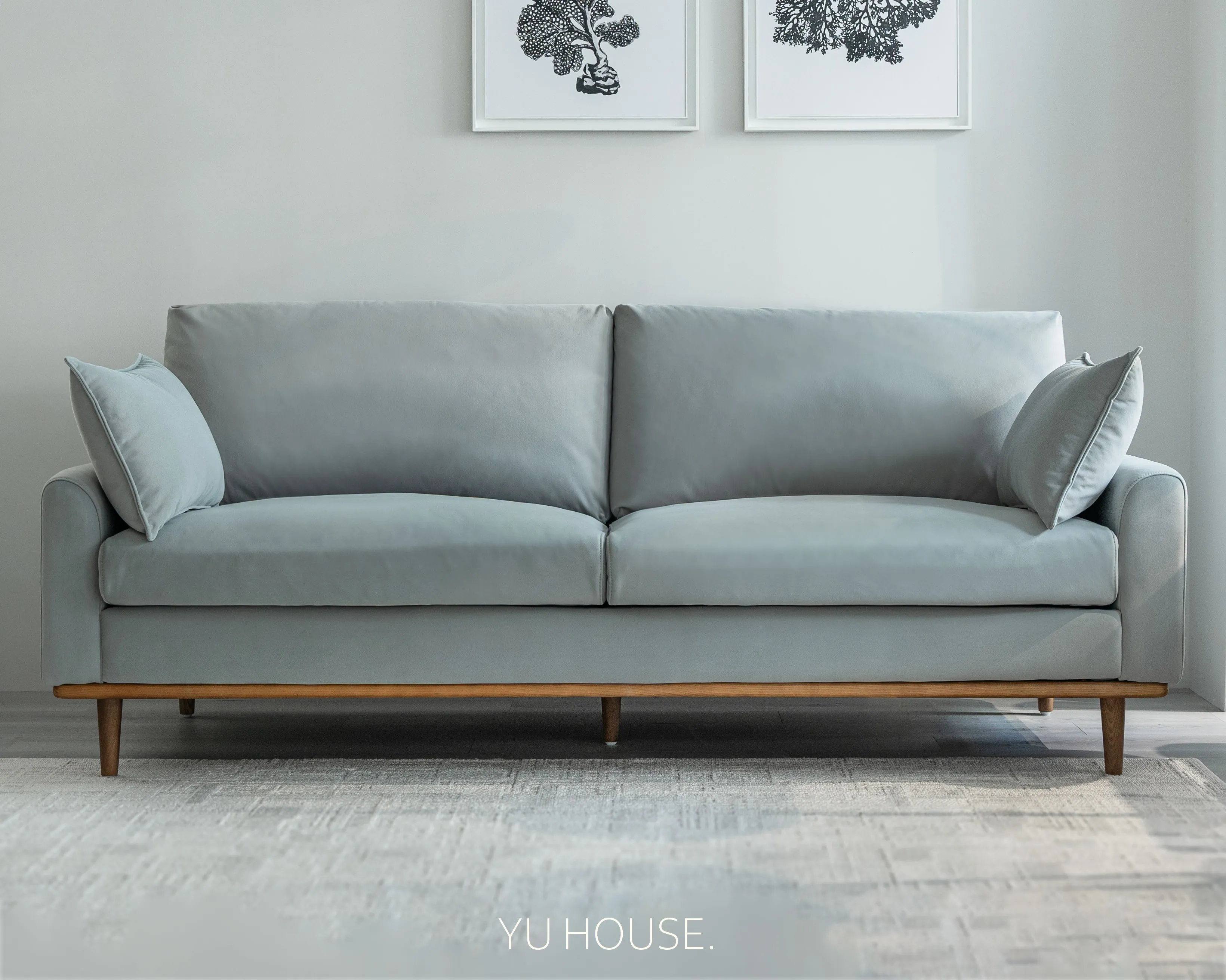 霧藍短絨·舒柔沙發