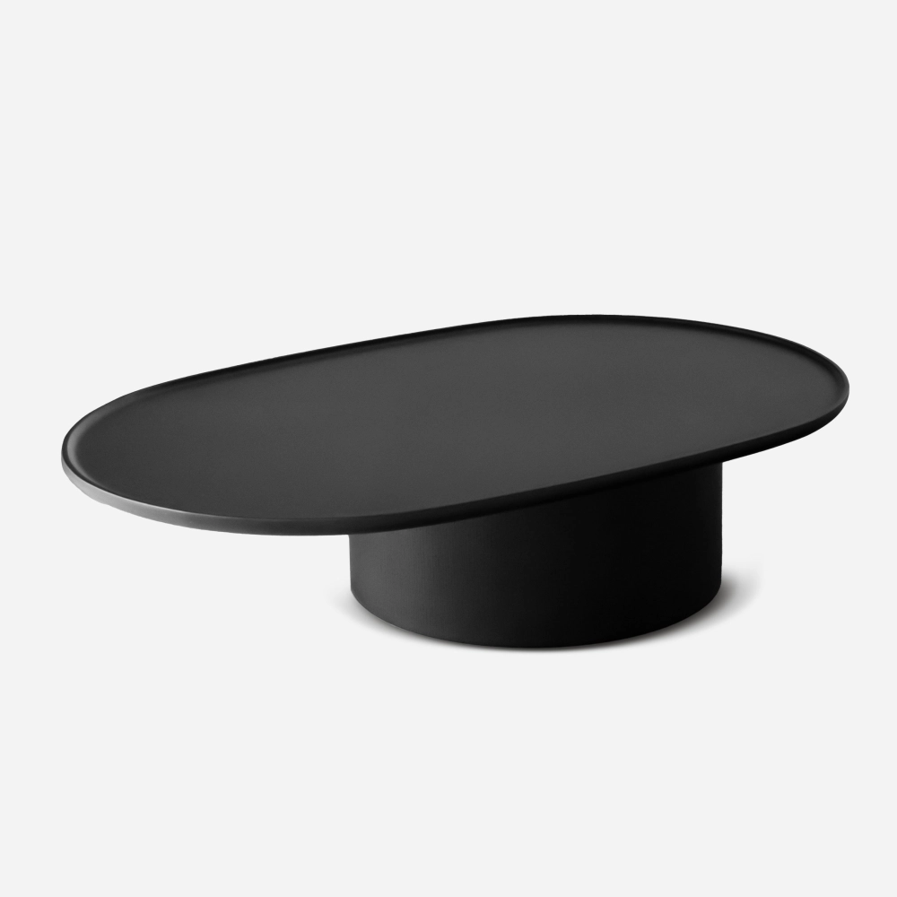 黑色實木皮茶几