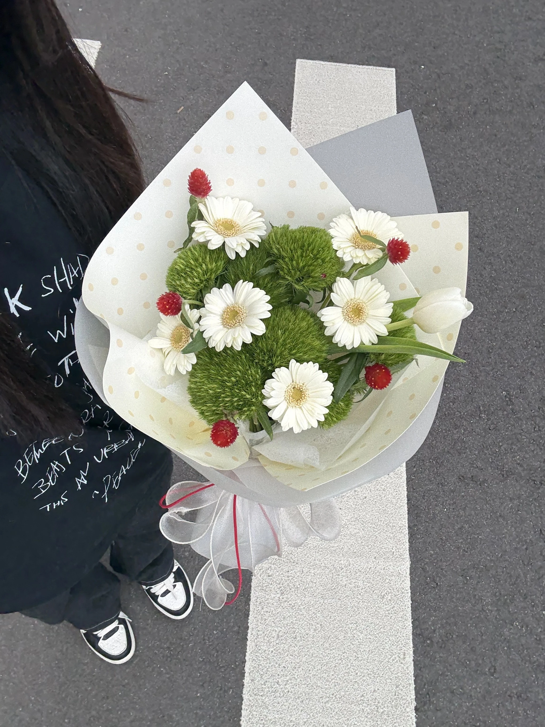 圓仔綠鮮花花束