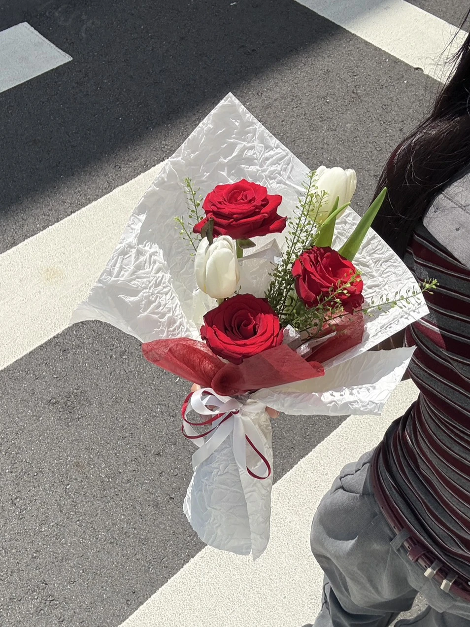 玫瑰鬱金香見面小花束
