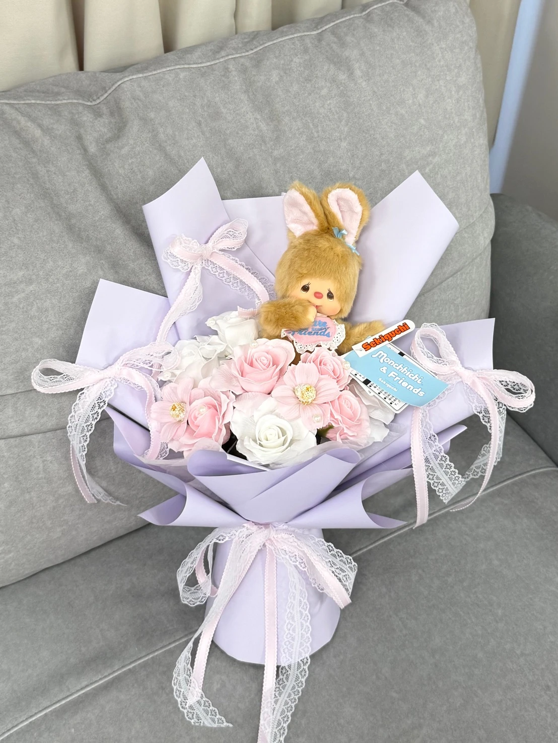 兔兔蒙奇奇玫瑰香皂花束