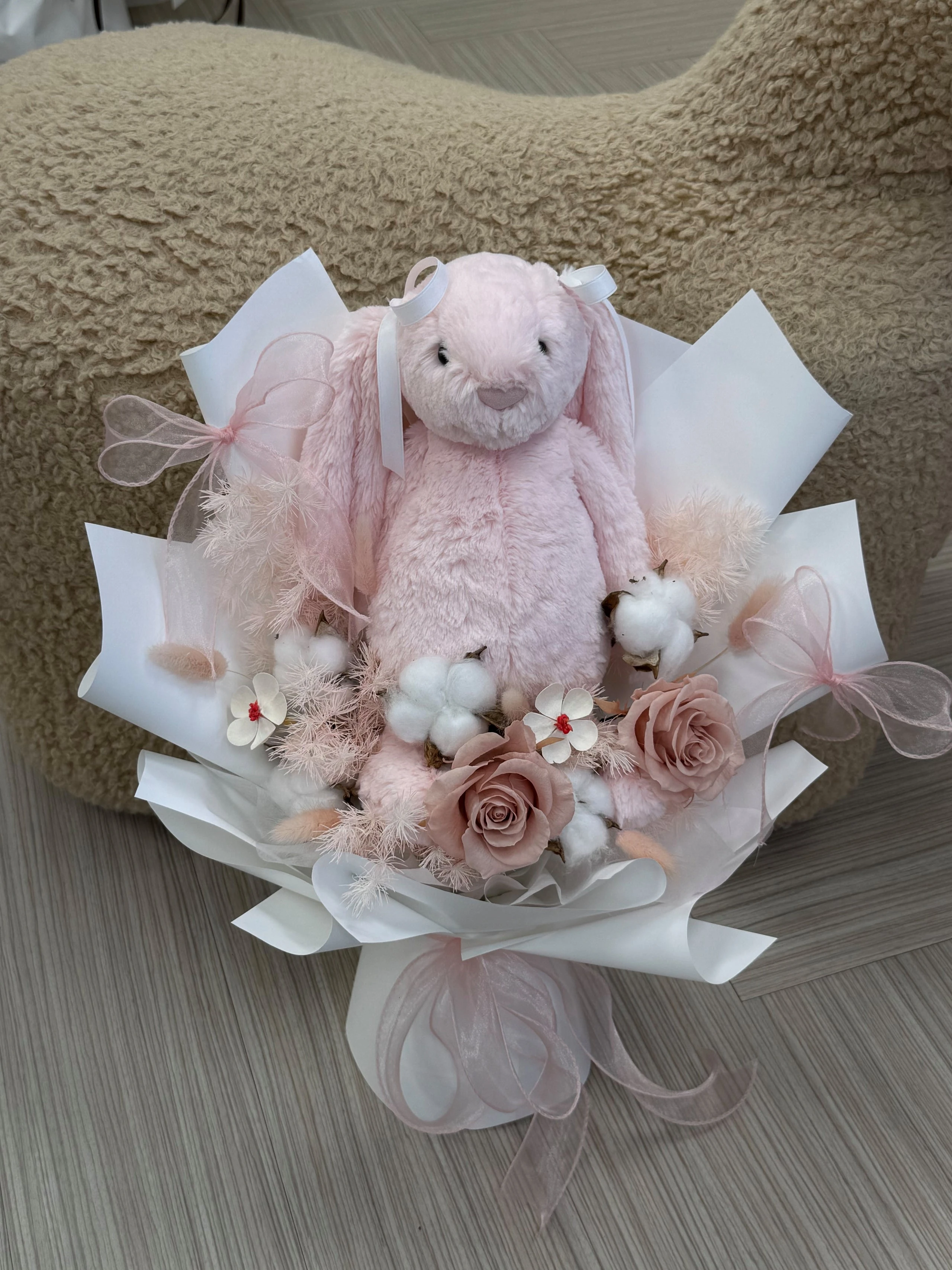 Jellycat淡粉紅兔