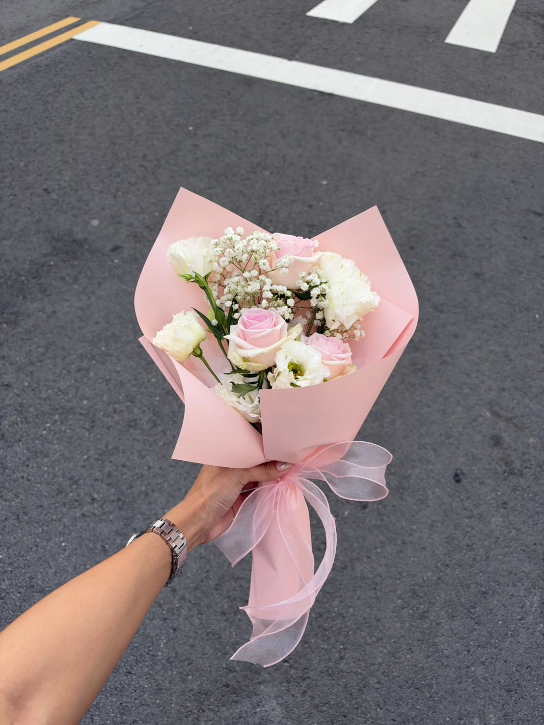 滿天星玫瑰小花束