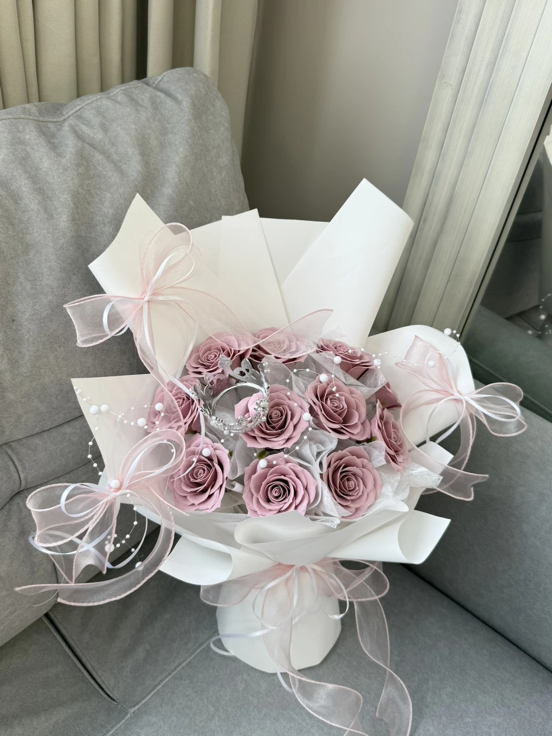 粉紅系香皂花束