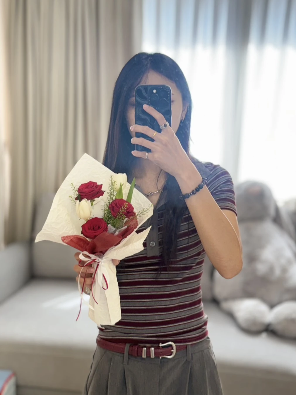 玫瑰鬱金香見面小花束