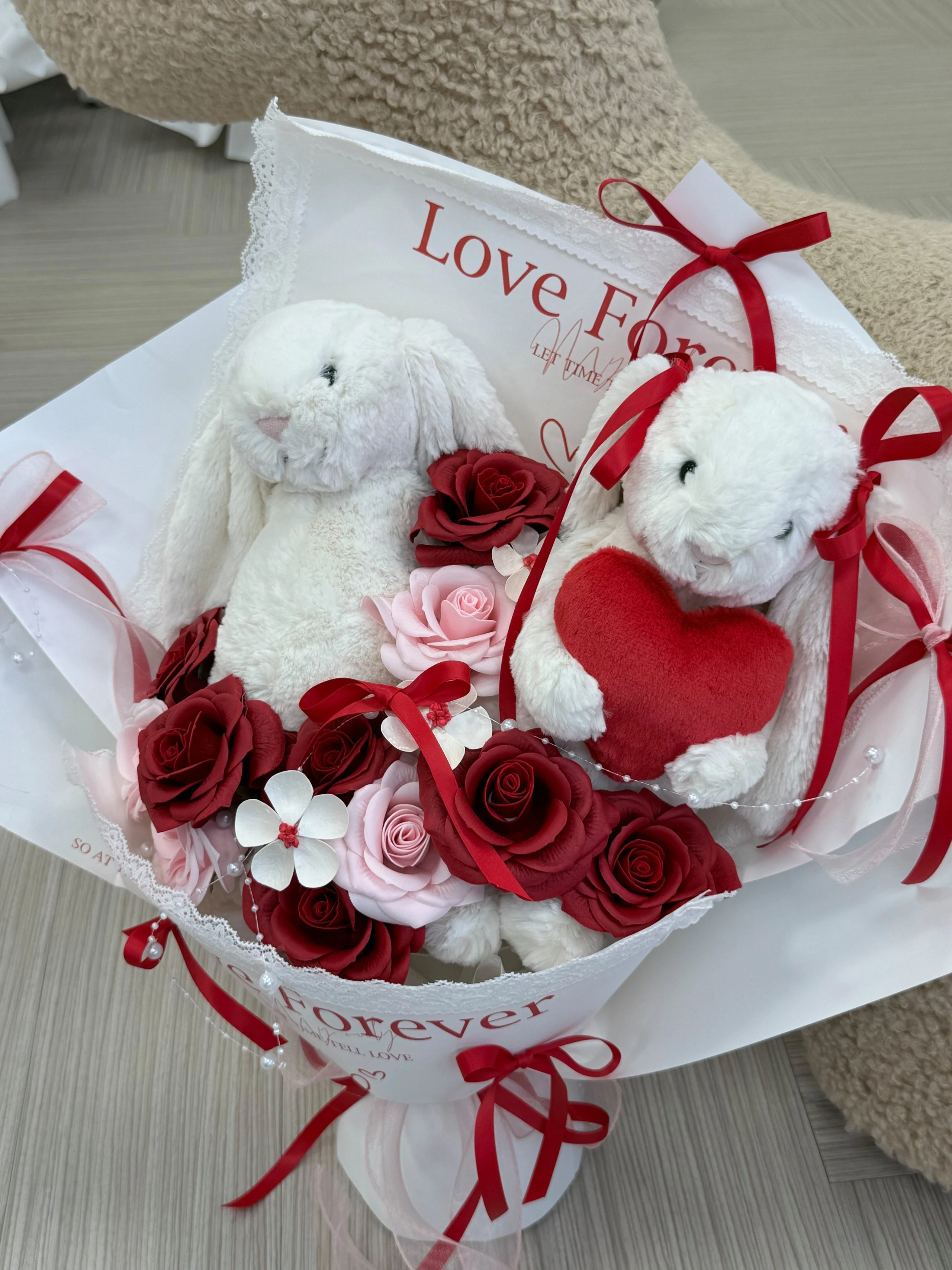 Jellycat情人節雙兔兔