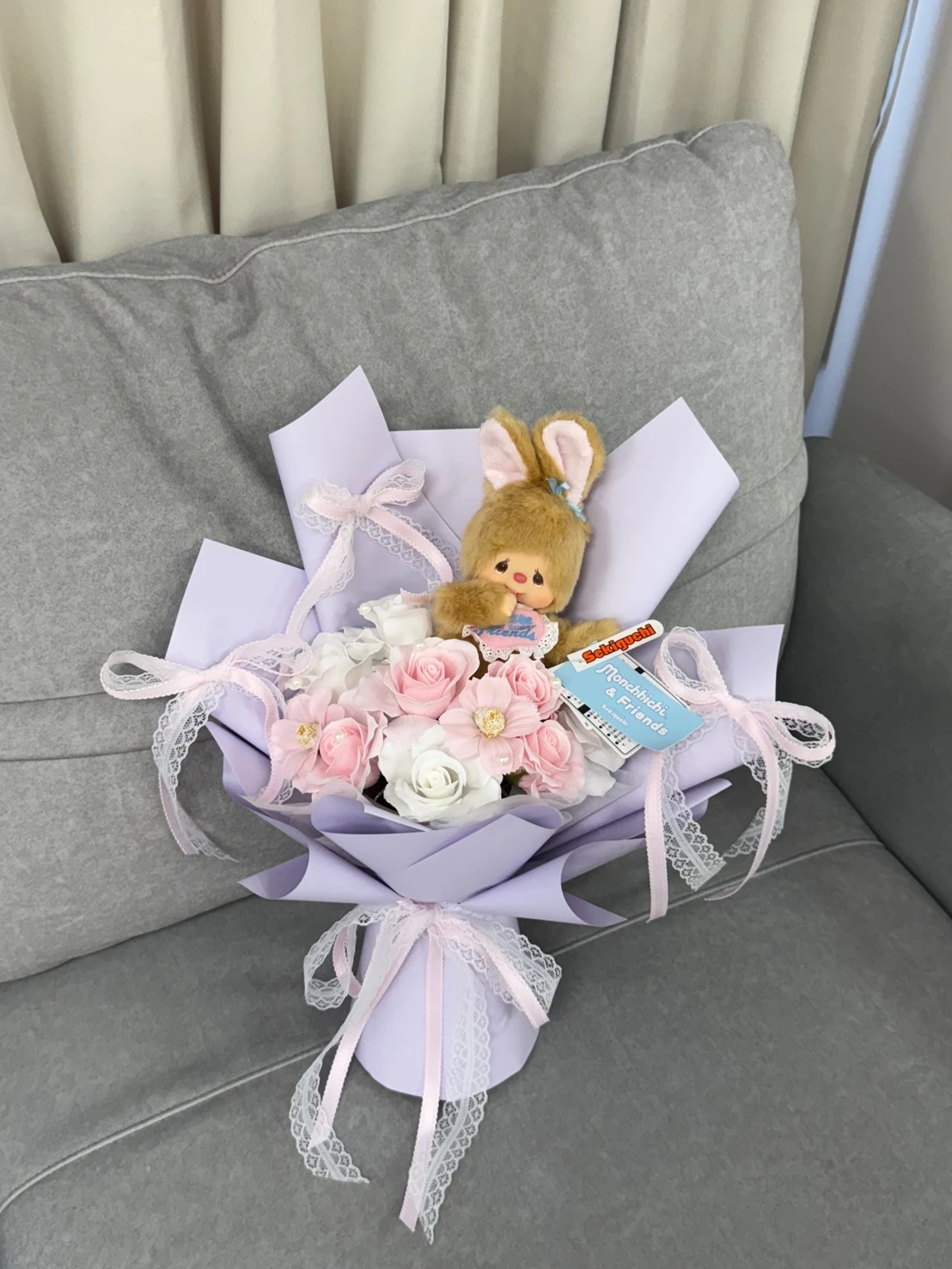 兔兔蒙奇奇玫瑰香皂花束