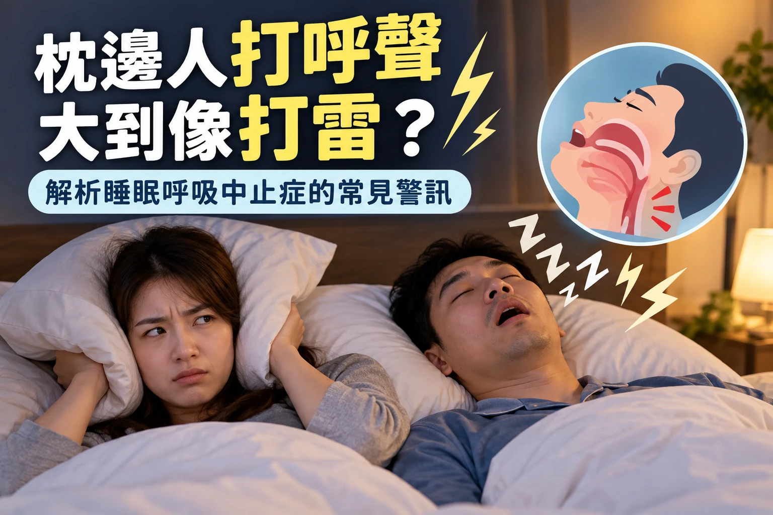 枕邊人打呼聲大到像打雷？解析睡眠呼吸中止症的常見警訊 打呼，真的只是睡得熟嗎？