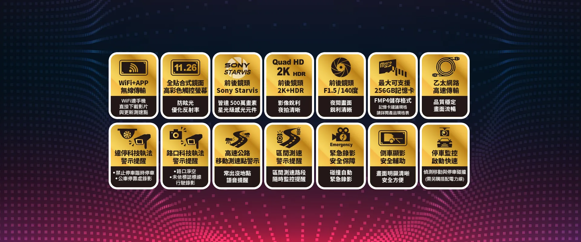 快譯通M989-S WiFi 前後 2K+HDR 電子後視鏡