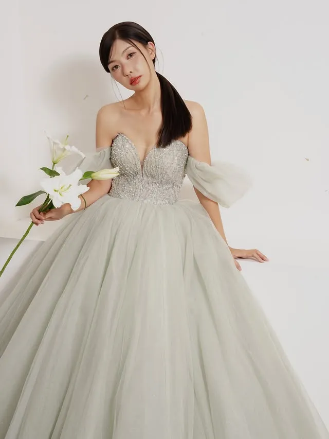 薄荷綠蓬蓬禮服好夢幻【彰化晚禮服推薦】【彰化手工婚紗推薦】