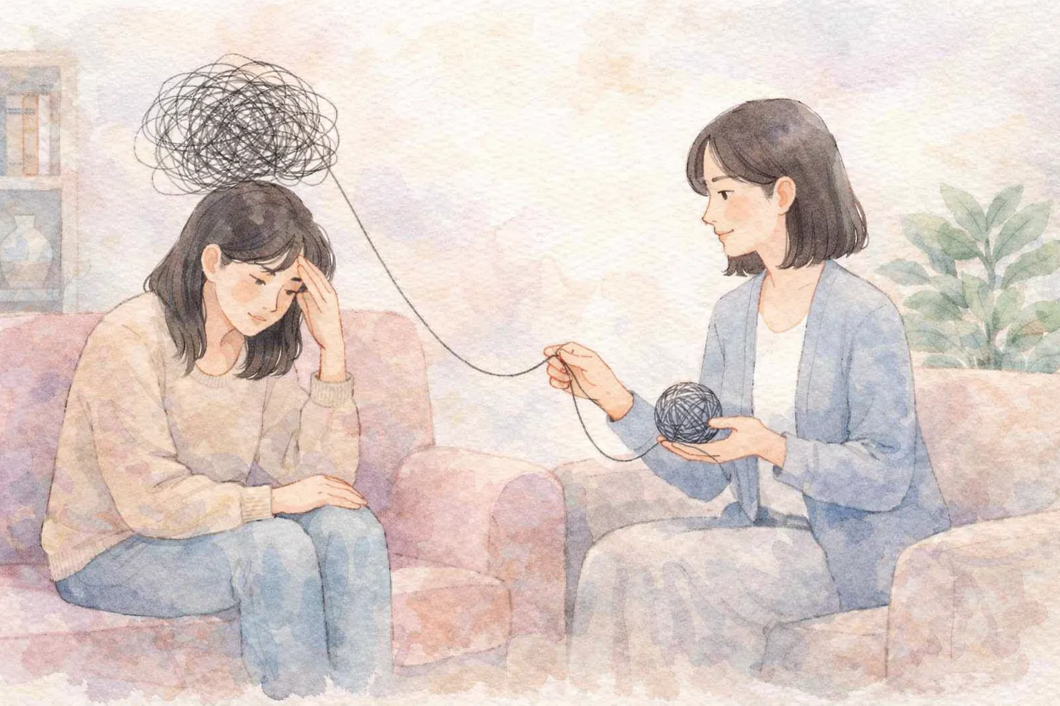 心理諮商室中溫暖的陪伴與梳理