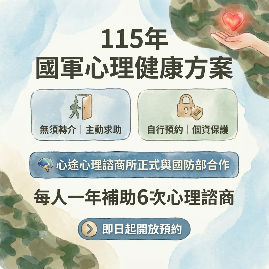 桃園國軍心理健康支持｜心途心理諮商所溫馨諮商空間