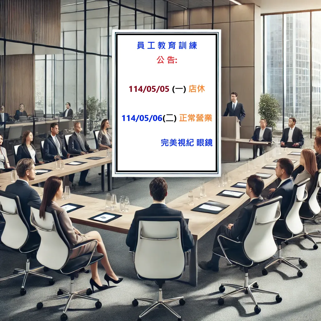 五月五號 員工教育訓練 公休一天