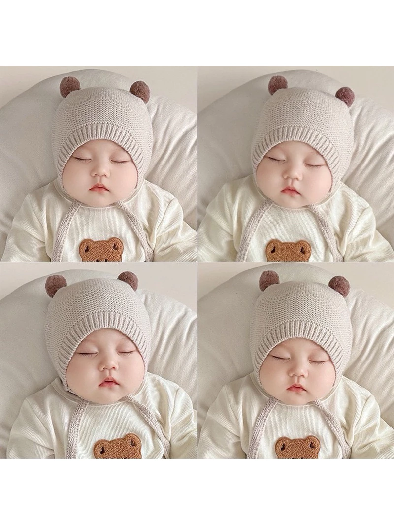 IG打卡必備款 可愛咖球帽 造型帽 嬰幼兒抓周配件 保暖帽 可愛嬰兒帽 ins韓風 寶寶冬季毛帽 兒