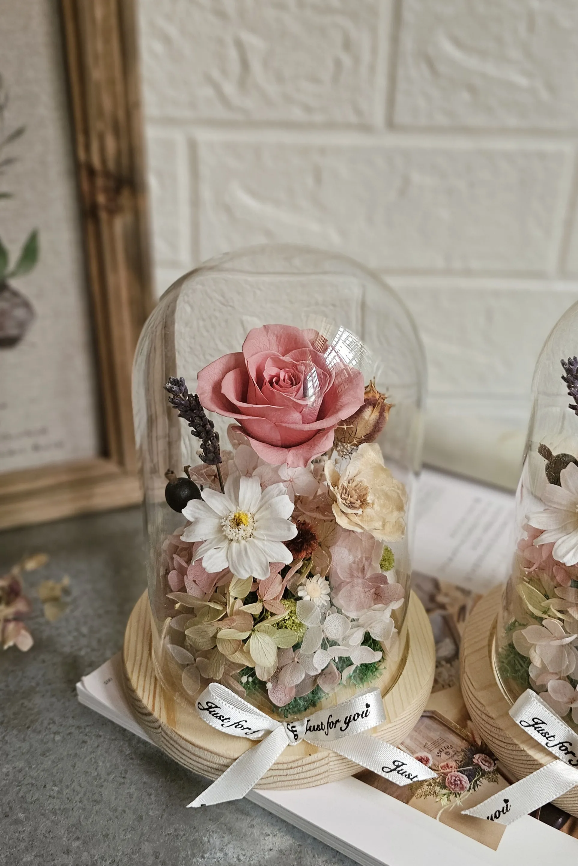 柔光相伴-永生玫瑰玻璃花盅