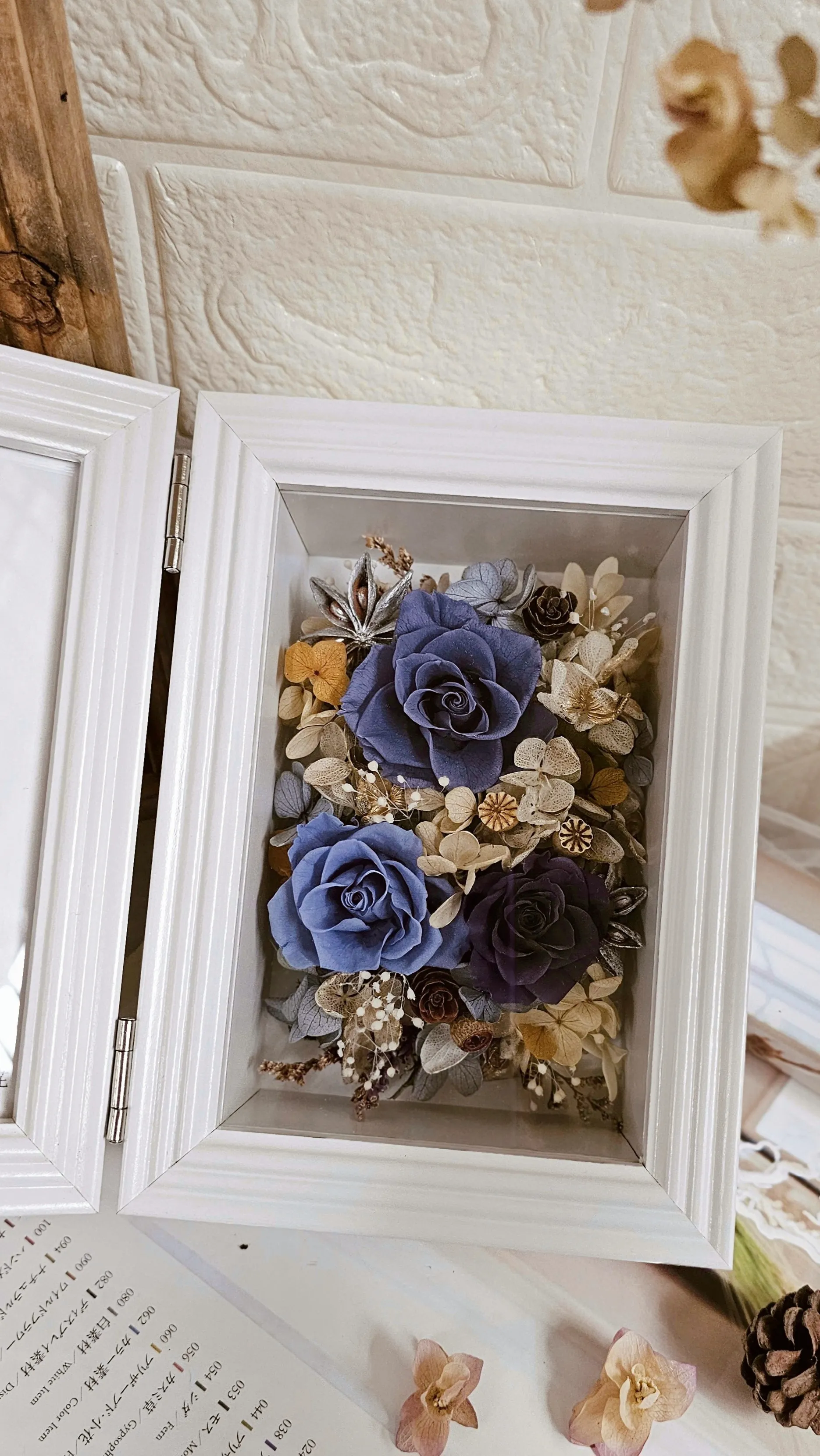 藍調時光-永生花相框