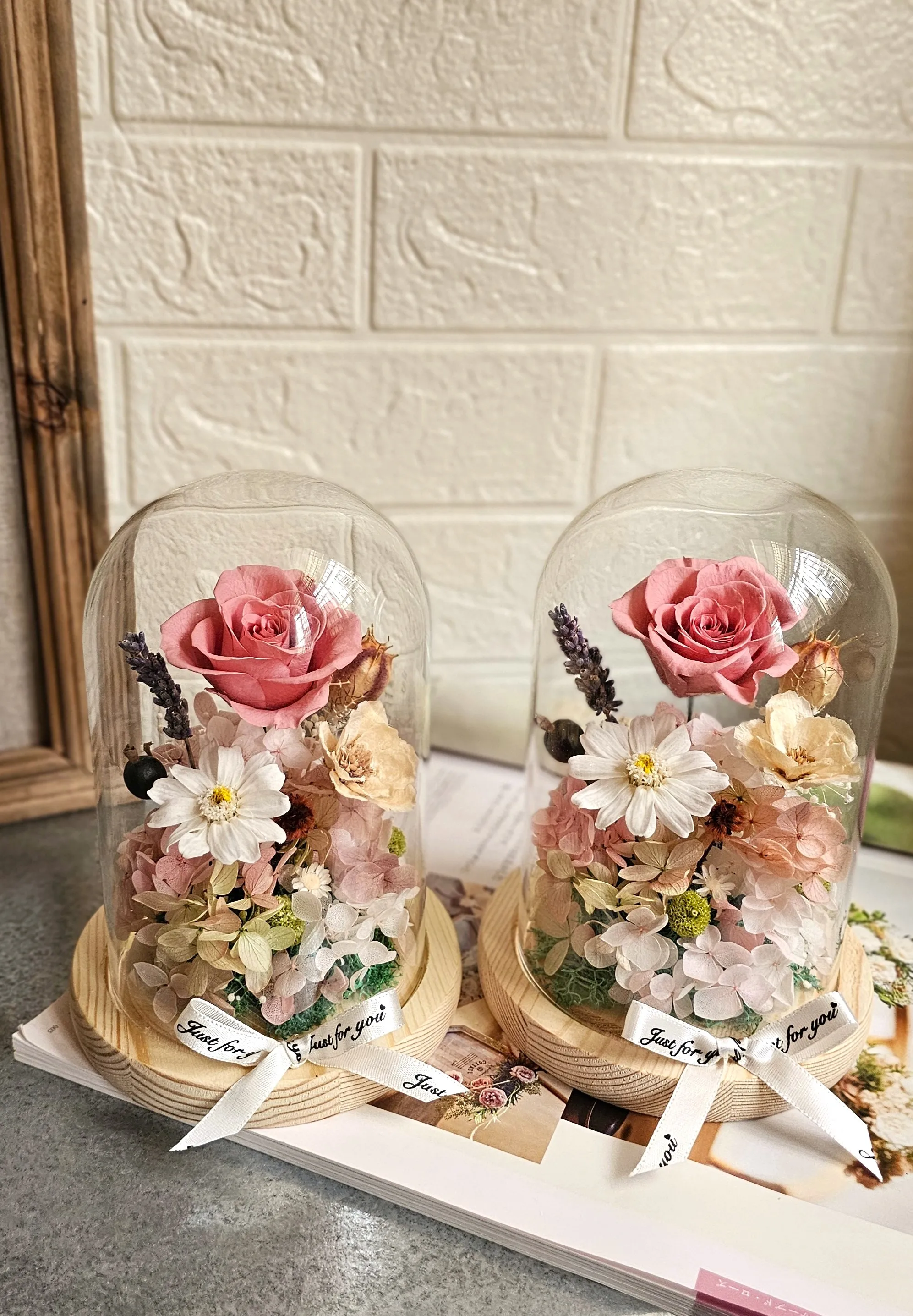 柔光相伴-永生玫瑰玻璃花盅