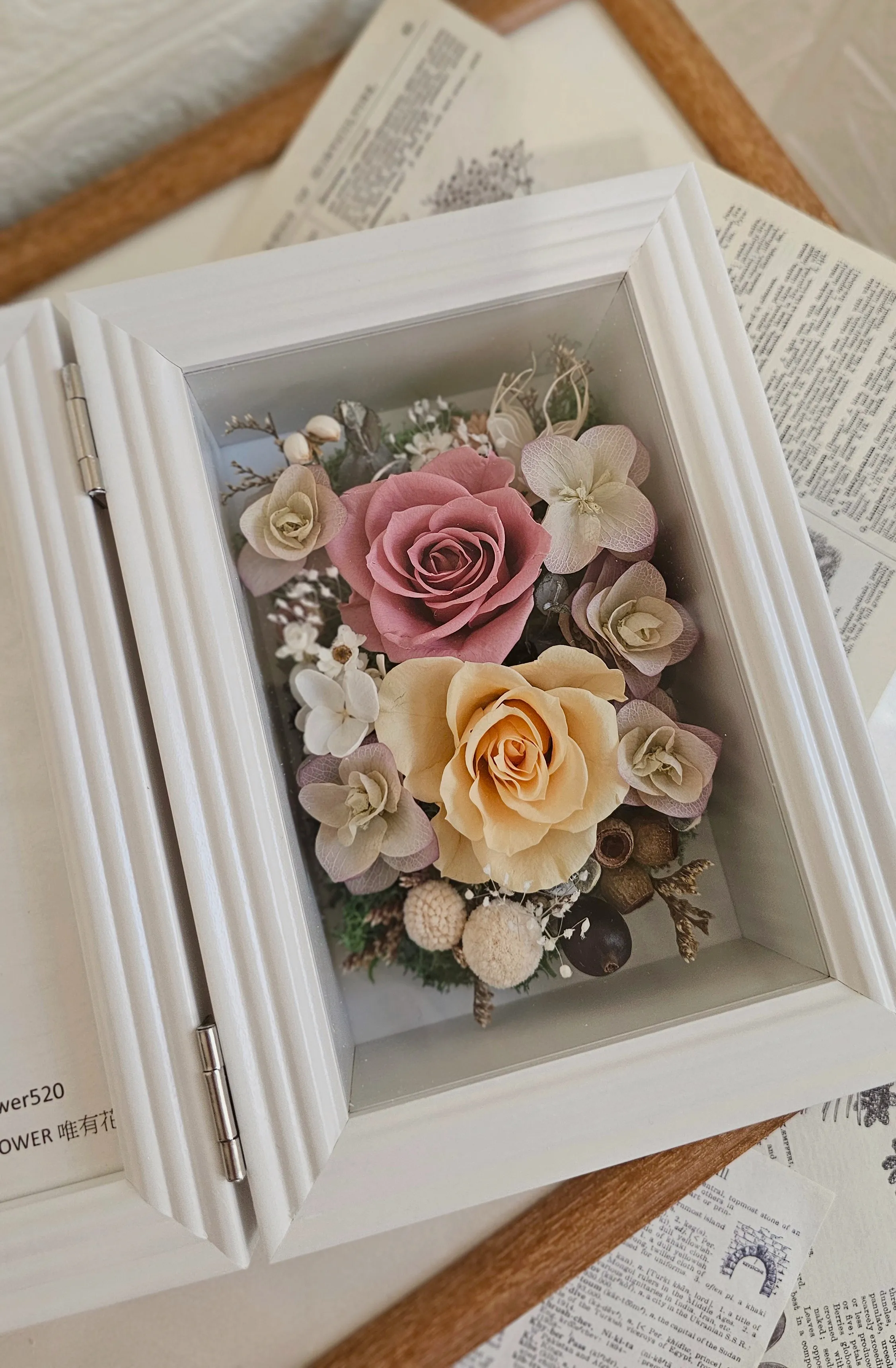 花裡的那句心意-永生花相框