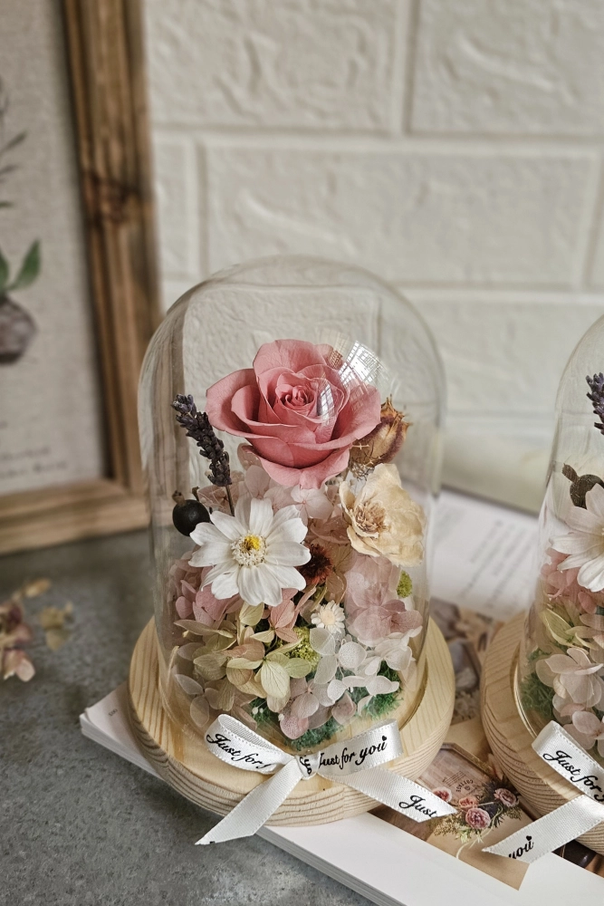 柔光相伴-永生玫瑰玻璃花盅