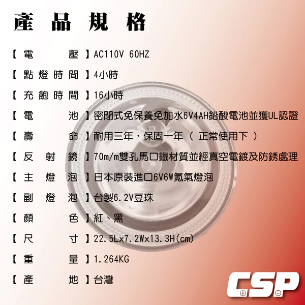 【CSP】好眼光ZC-301全自動充電式遠照燈(適合用於手提燈/工作燈/露營燈/照明燈..等)