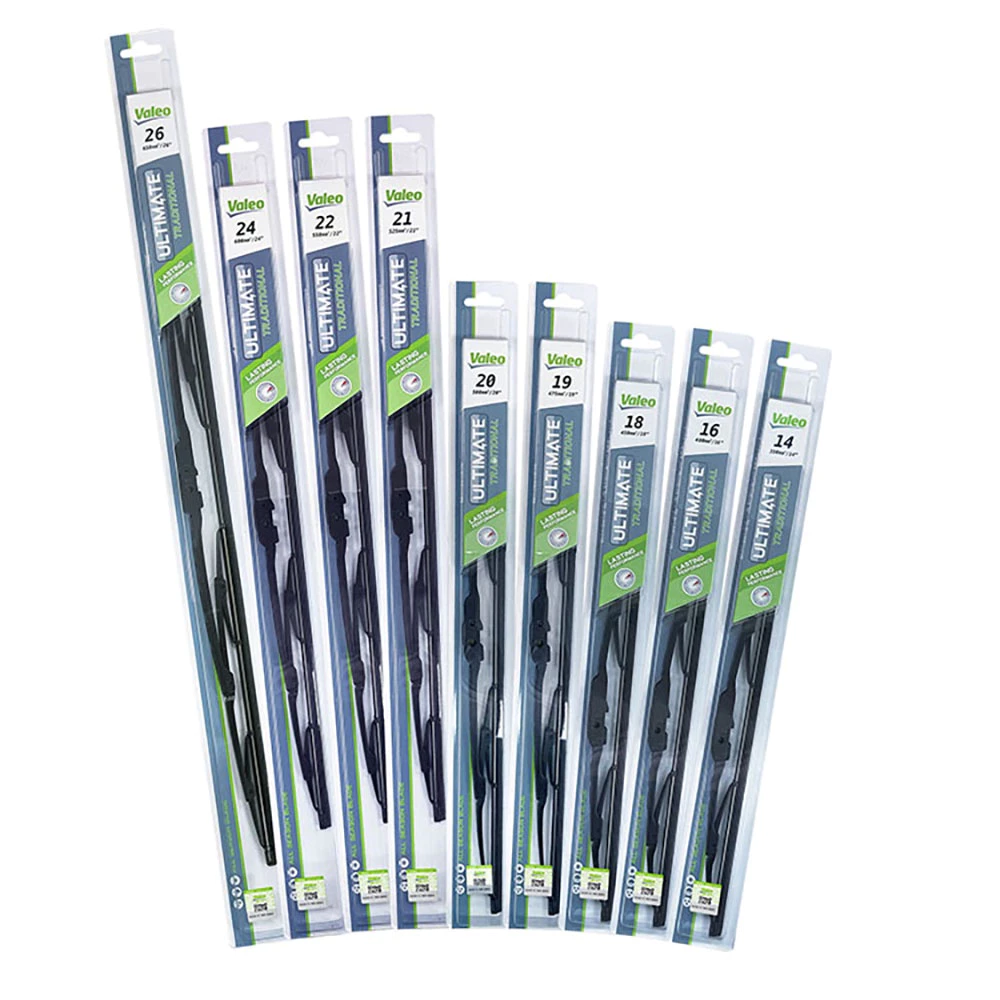 VALEO奈米石墨雨刷14~26吋 / 法雷奧.法國品牌.天然橡膠.通用U型接頭.硬骨雨刷