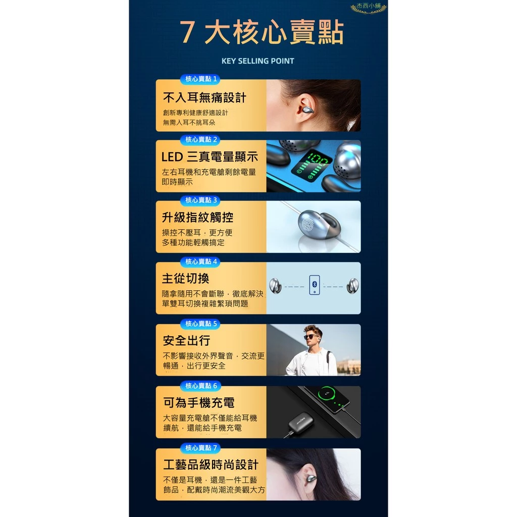 Amoi夏新S19【觸控式】無線藍芽耳機 9D環繞音效 HIFI音質 CVC8.0降噪技術 不入耳設計