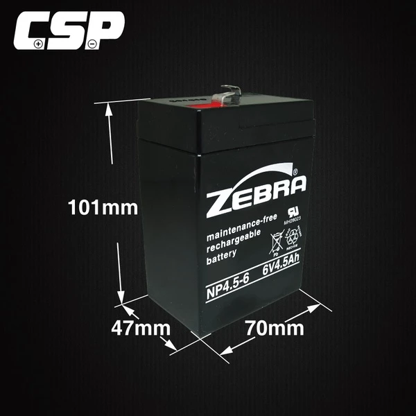 【ZEBRA斑馬】NP4.5-6 (6V4.5Ah)斑馬電池/兒童電動車/緊急照明燈/電子秤/手電筒 鉛酸電池(台灣製)