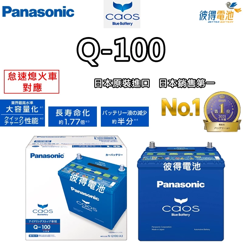 日本國際牌Panasonic Q-100 怠速熄火電瓶 Q85/Q90升級版 MAZDA馬自達 馬3 日本製造 Q100
