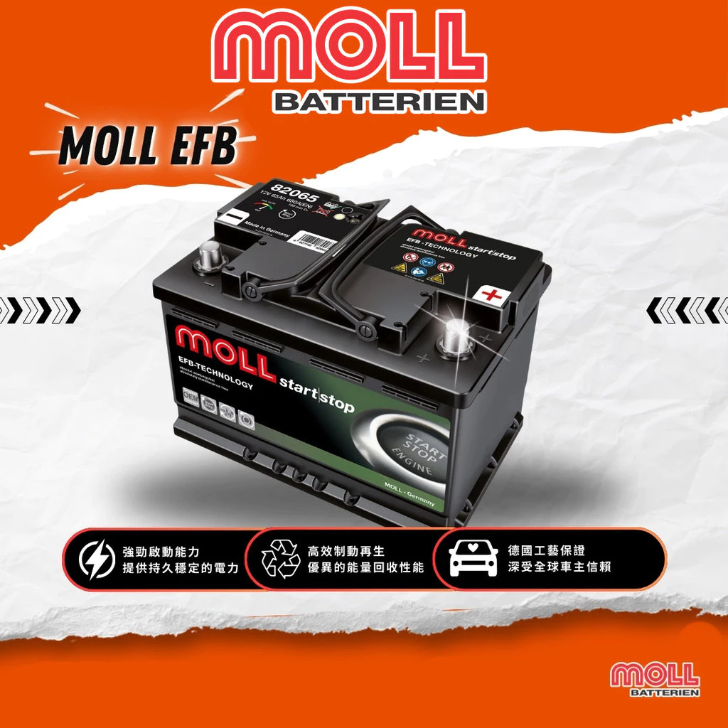 MOLL 82074 Start-Stop EFB電瓶 高性能 12V 74AH 720CCA 免加水汽車電池 德國製
