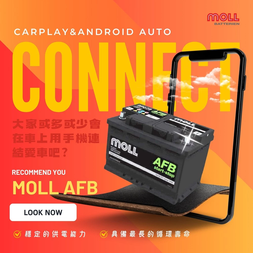 MOLL 86076 Start-Stop AFB電瓶 高性能 12V 76AH 760CCA 免加水汽車電池 德國製造