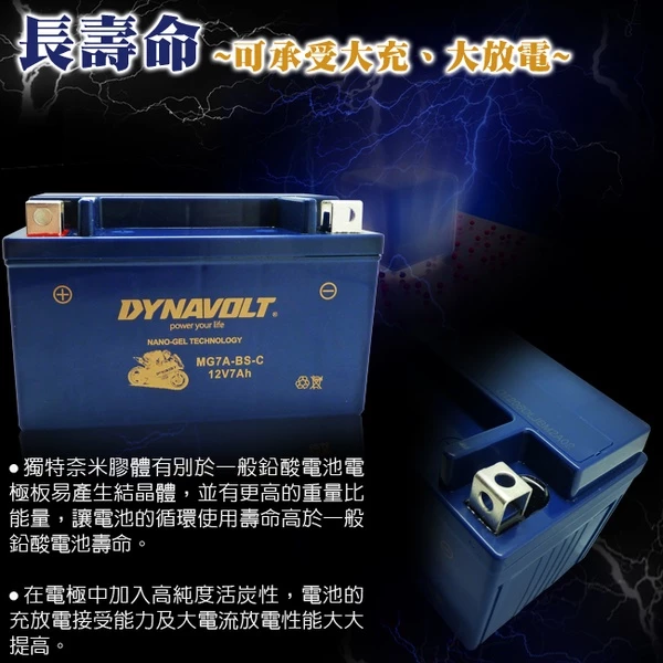 DYNAVOLT藍騎士 MG9B-4-C 對應型號YUASA湯淺YT9B-BS、GT9B-BS 奈米膠體電池 保固一年