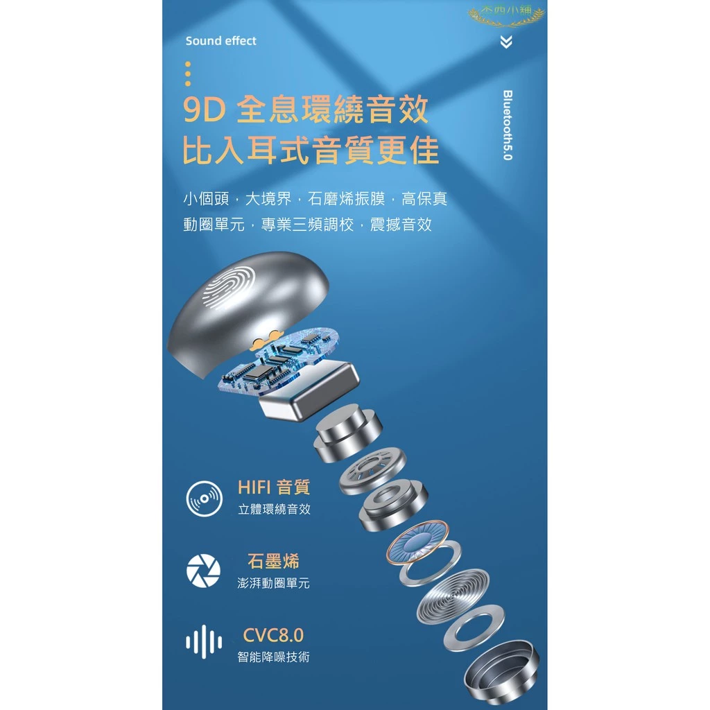 Amoi夏新S19【觸控式】無線藍芽耳機 9D環繞音效 HIFI音質 CVC8.0降噪技術 不入耳設計