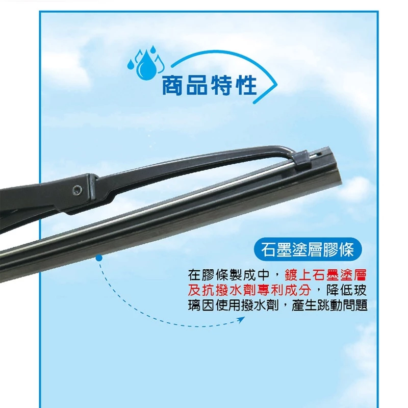 BOSCH日本超滑順石墨雨刷 抗氧化 抗UV日曬 運作寧靜 擦拭順暢 【通用日韓車系】 鐵骨雨刷 鍍膜雨刷 雨刷片