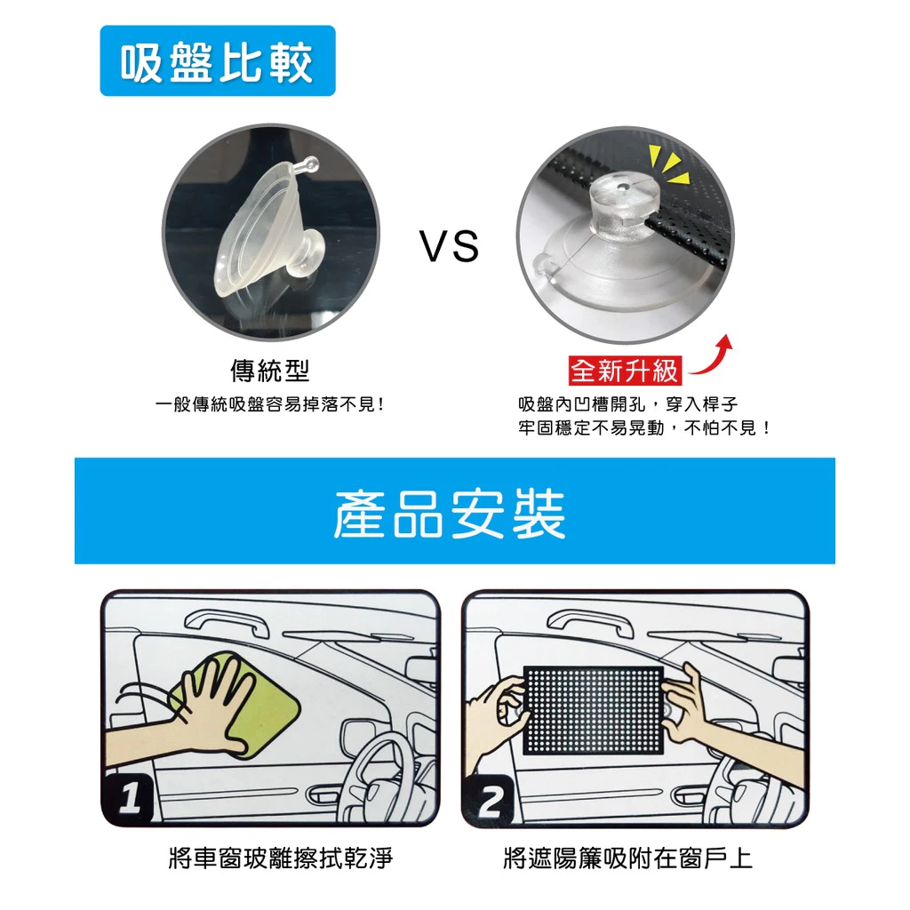 側窗捲式遮陽簾1組2入 (車用 防曬 捲簾 遮陽 隔熱 抗UV )