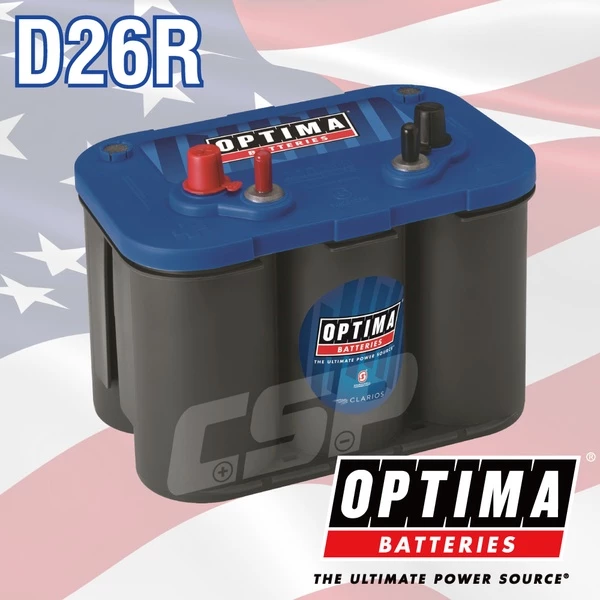 美國歐帝瑪OPTIMA 藍霸 D26R 汽車電池 12V50AH 815CCA 渦捲式AGM深循環電池 怠速熄火電瓶