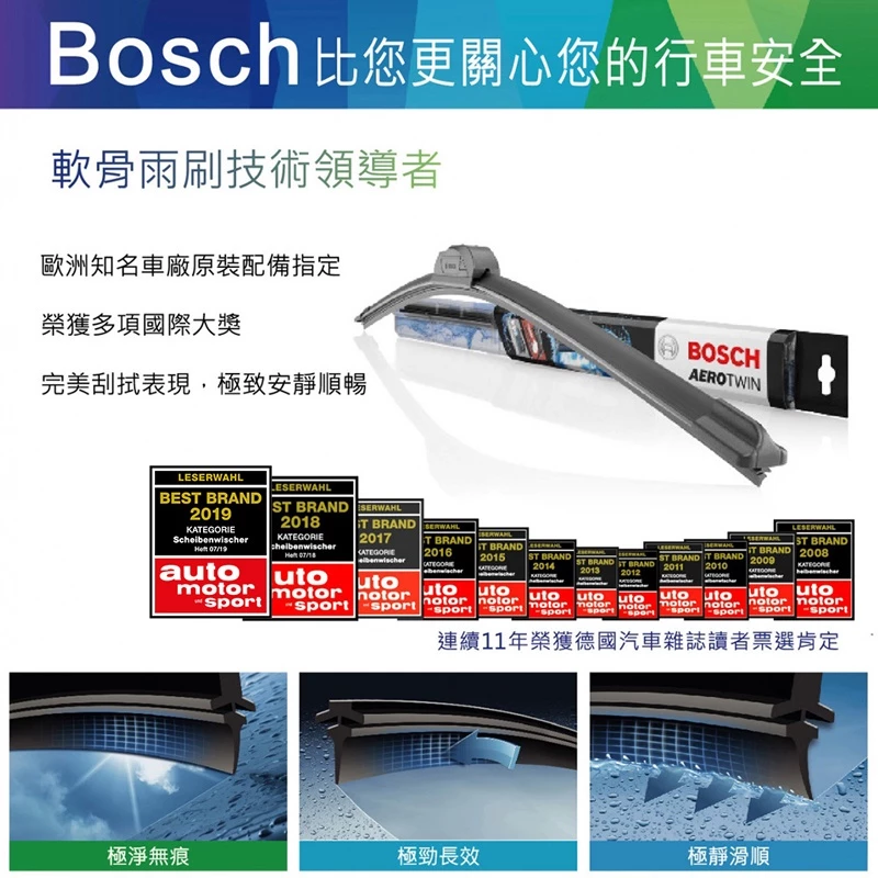 BOSCH專用型軟骨雨刷A053S 雙支24吋+24吋 適用BENZ C-class W204 2007年~2008年