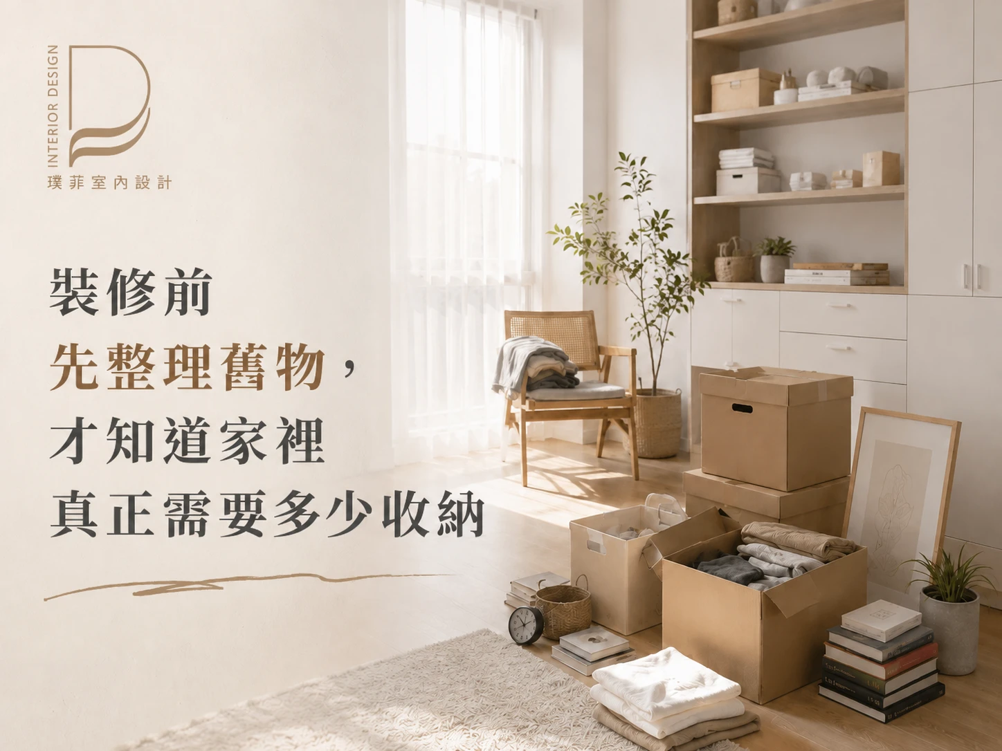 裝修前先整理舊物，才知道家裡真正需要多少收納!｜室內設計推薦｜桃園室內設計推薦