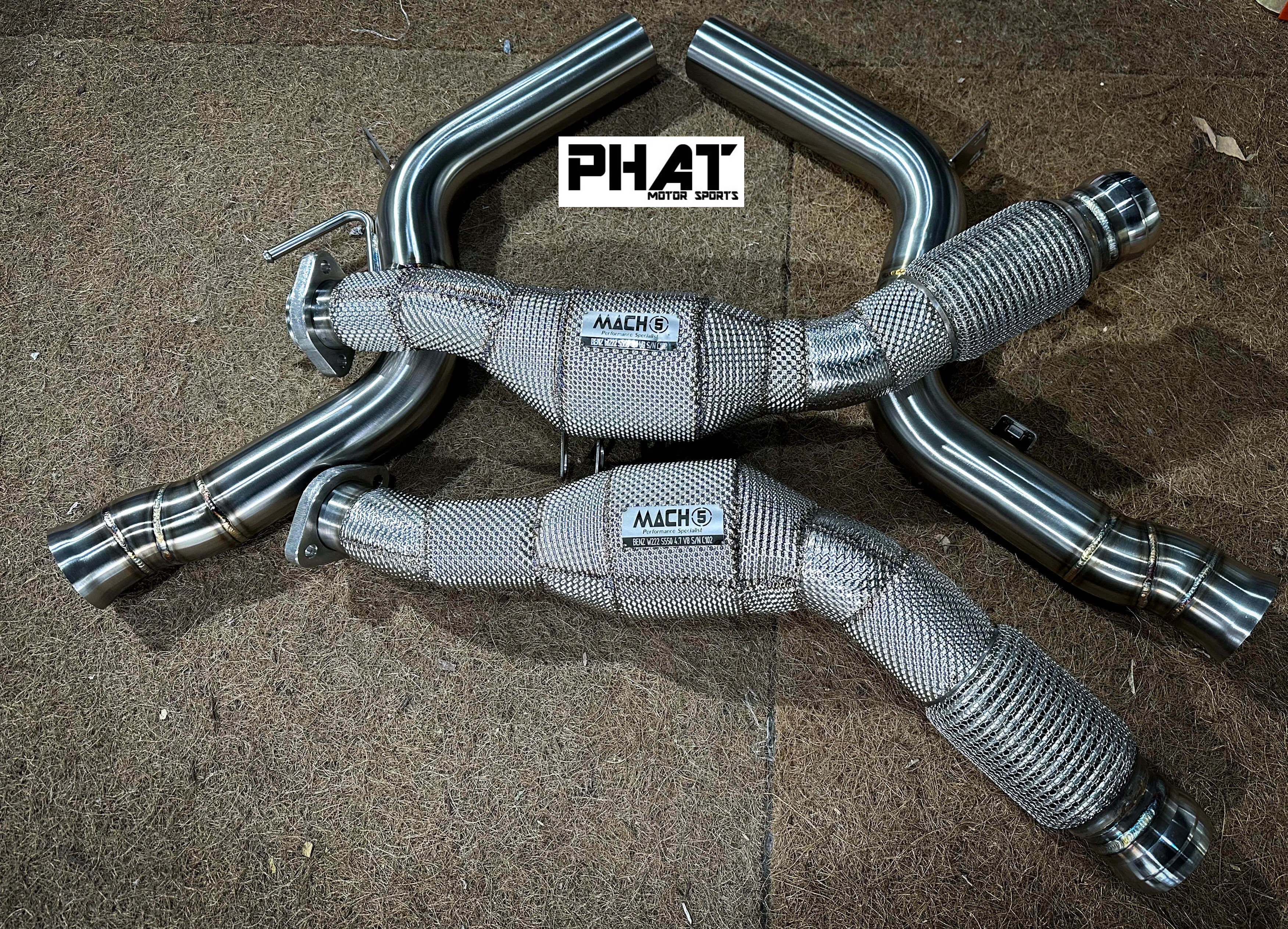 Mach5 Performance 高流量隔熱當派 Downpipe  適用:Benz w222 S550 4.7 V8後驅