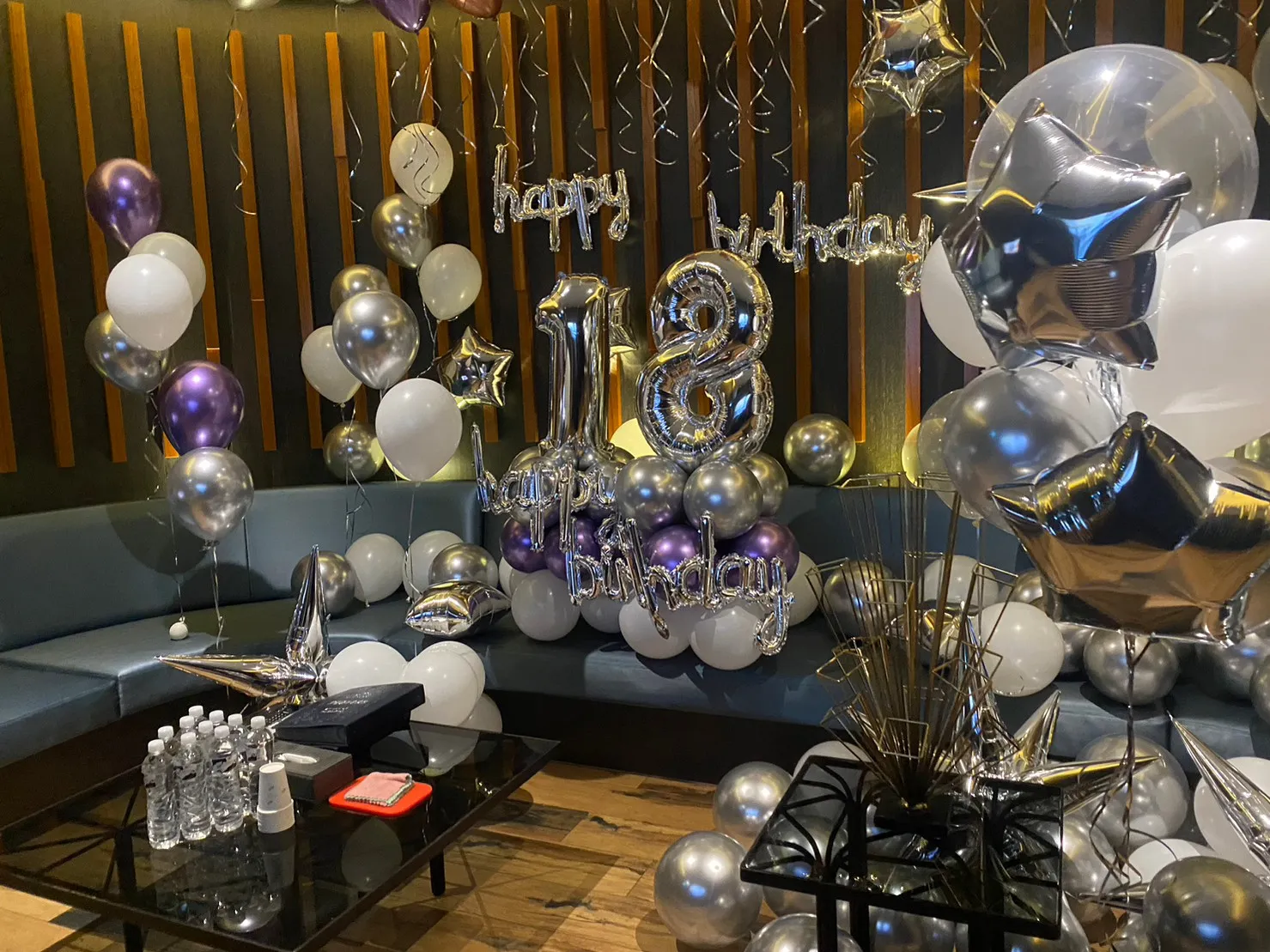 【成年禮儀式感】銀紫奢華 18 歲生日氣球｜轉大人｜青春紀念｜KTV慶生