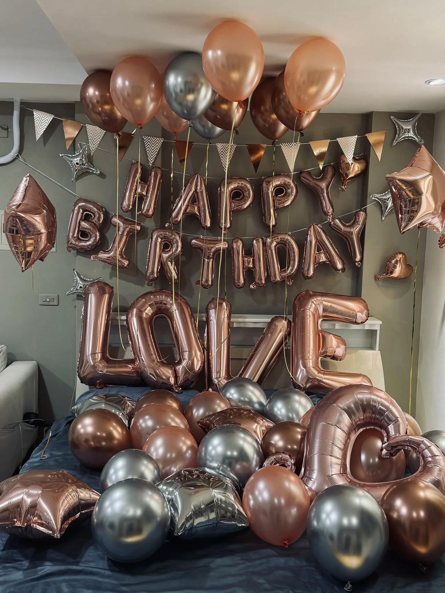 【網美拍照必備】奢華玫瑰金生日氣球材料包｜IG爆款｜姊妹聚會｜DIY佈置