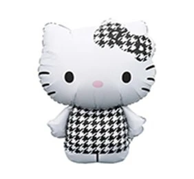 鋁箔空飄氣球-千鳥格KITTY(60*80CM)